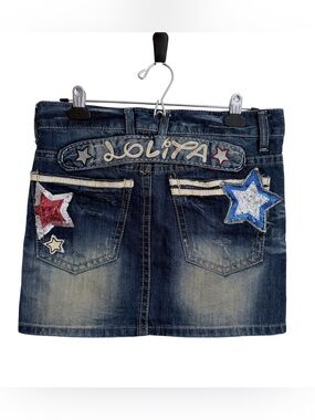 Vintage Y2K Lolita Denim Mini Skirt